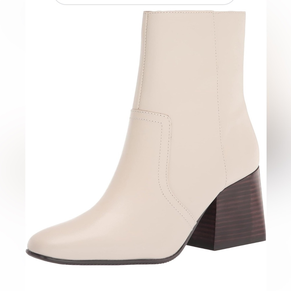 BLONDO Salome Waterproof Fashion Heel Leather Boot Bone Size 10